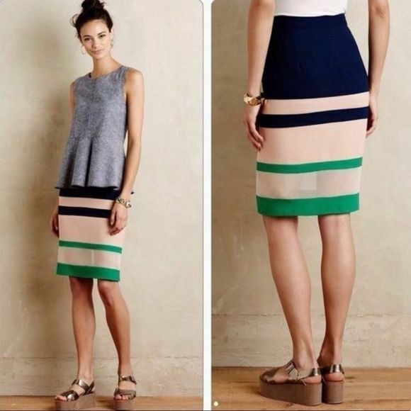 Anthropologie Harlyn Parfait Striped Skirt - Picture 2 of 10